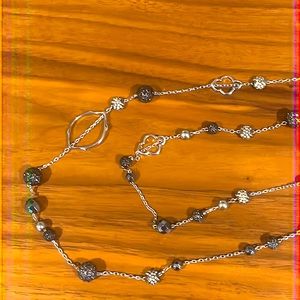 Stella&Dot,silver-plated,crystal balls, Wear as a single or long double strand.